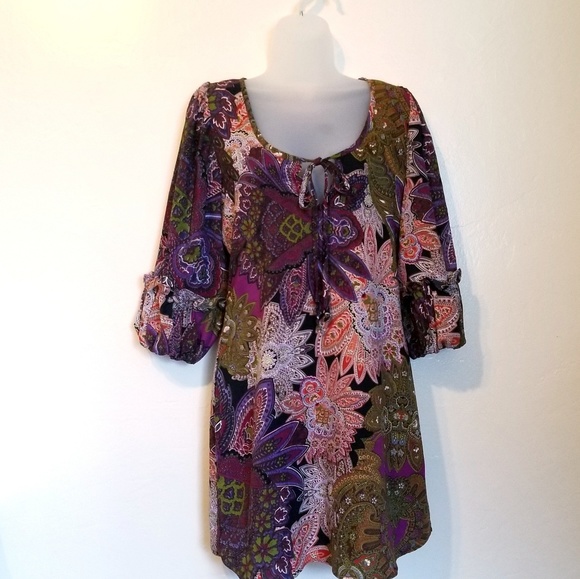 Voom Paisley Boho Hippy Dress - Picture 1 of 7